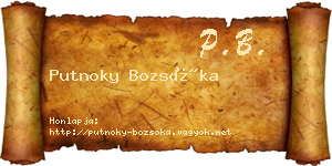 Putnoky Bozsóka névjegykártya